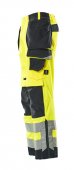 Pantaloni reflectorizanti de lucru galben bleumarin inchis