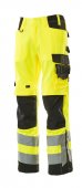 Pantaloni reflectorizanti de lucru galben negru