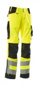 Pantaloni reflectorizanti de lucru galben negru