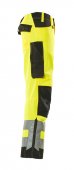 Pantaloni reflectorizanti de lucru galben negru