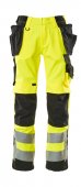 Pantaloni reflectorizanti de lucru galben negru
