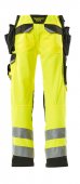 Pantaloni reflectorizanti de lucru galben negru