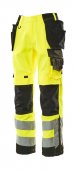 Pantaloni reflectorizanti de lucru galben negru