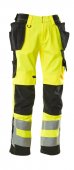 Pantaloni reflectorizanti de lucru galben negru