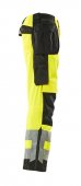 Pantaloni reflectorizanti de lucru galben negru