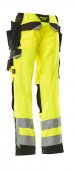 Pantaloni reflectorizanti de lucru galben negru