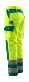 Pantaloni reflectorizanti de lucru galben verde