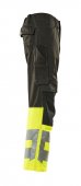 Pantaloni reflectorizanti de lucru negru galben