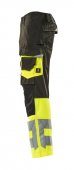 Pantaloni reflectorizanti de lucru negru galben