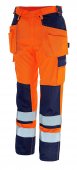 Pantaloni reflectorizanti de lucru portocaliu bleumarin