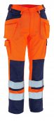 Pantaloni reflectorizanti de lucru portocaliu bleumarin