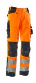 Pantaloni reflectorizanti de lucru portocaliu bleumarin inchis