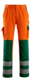 Pantaloni reflectorizanti de lucru portocaliu verde