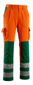 Pantaloni reflectorizanti de lucru portocaliu verde