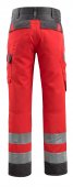 Pantaloni reflectorizanti de lucru rosu antracit inchis