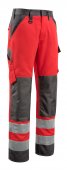 Pantaloni reflectorizanti de lucru rosu antracit inchis
