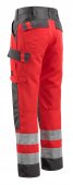 Pantaloni reflectorizanti de lucru rosu antracit inchis