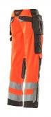 Pantaloni reflectorizanti de lucru rosu antracit inchis