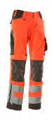 Pantaloni reflectorizanti de lucru rosu antracit inchis
