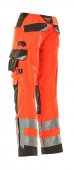 Pantaloni reflectorizanti de lucru rosu antracit inchis
