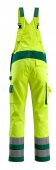 Salopeta galben reflectorizant - verde, clasa 2
