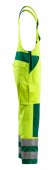 Salopeta galben reflectorizant - verde, clasa 2