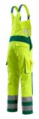Salopeta galben reflectorizant - verde, clasa 2