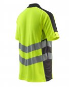 Tricou polo cu fermoar galben reflectorizant - antracit inchis