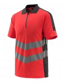 Tricou polo cu fermoar rosu reflectorizant - antracit inchis