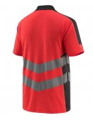 Tricou polo cu fermoar rosu reflectorizant - antracit inchis
